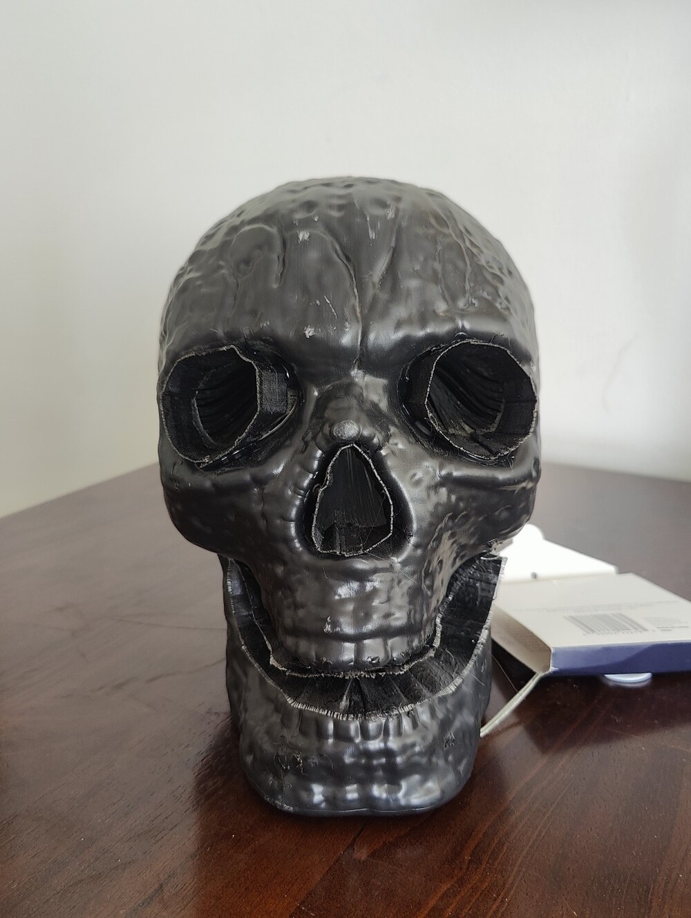Black Decorative Skull Sculpture - Home Art Accent